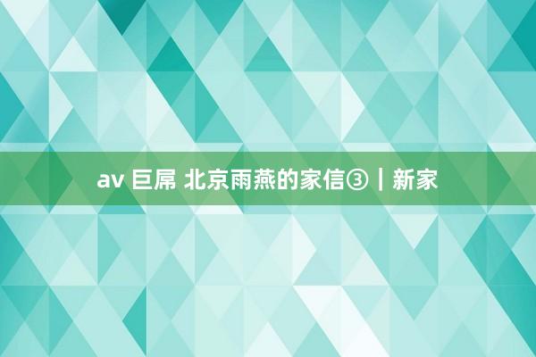 av 巨屌 北京雨燕的家信③｜新家