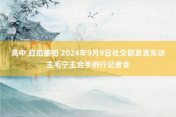 高中 自拍偷拍 2024年9月9日社交部发言东谈主毛宁主合手例行记者会