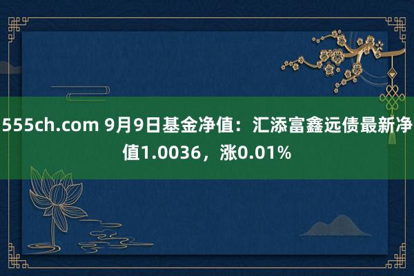 555ch.com 9月9日基金净值：汇添富鑫远债最新净值1.0036，涨0.01%