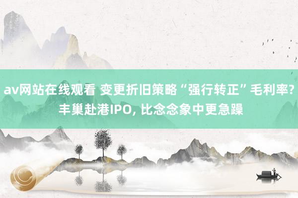 av网站在线观看 变更折旧策略“强行转正”毛利率? 丰巢赴港IPO， 比念念象中更急躁