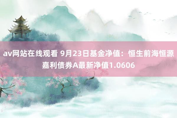 av网站在线观看 9月23日基金净值：恒生前海恒源嘉利债券A最新净值1.0606