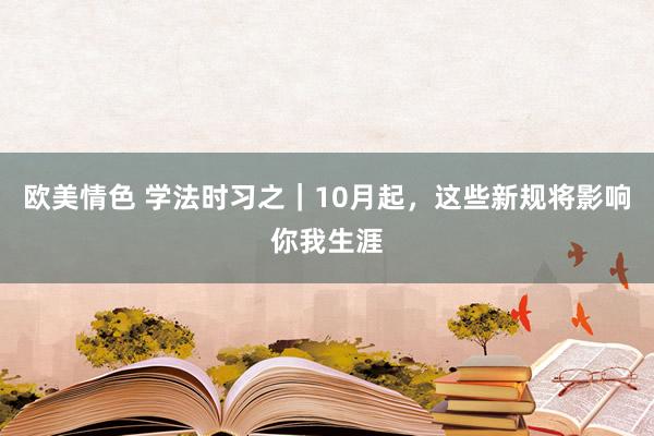 欧美情色 学法时习之｜10月起，这些新规将影响你我生涯