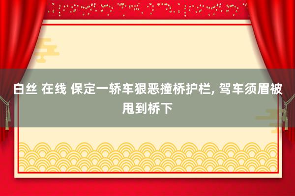 白丝 在线 保定一轿车狠恶撞桥护栏， 驾车须眉被甩到桥下