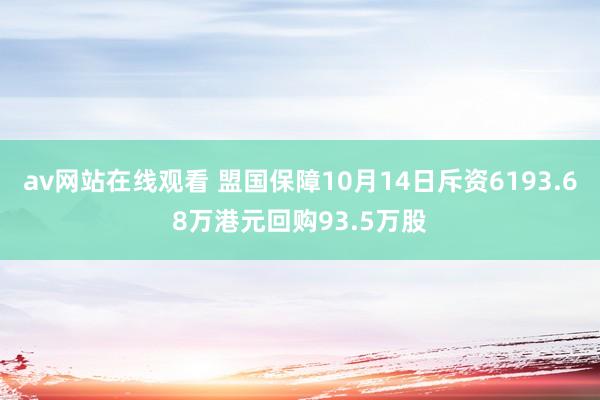 av网站在线观看 盟国保障10月14日斥资6193.68万港元回购93.5万股