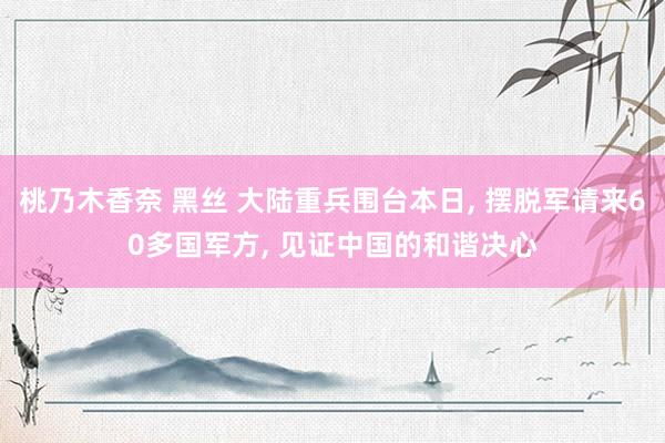 桃乃木香奈 黑丝 大陆重兵围台本日， 摆脱军请来60多国军方， 见证中国的和谐决心