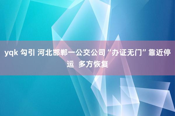 yqk 勾引 河北邯郸一公交公司“办证无门”靠近停运  多方恢复