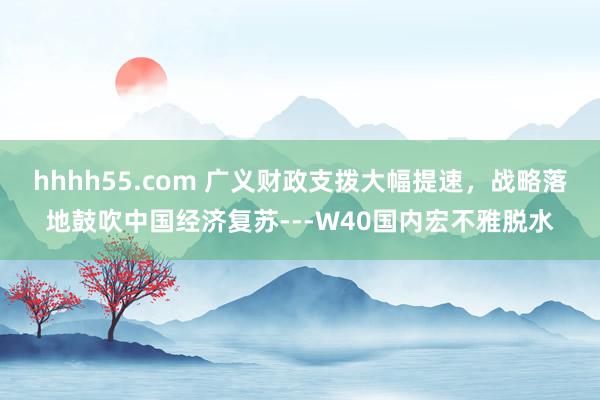 hhhh55.com 广义财政支拨大幅提速，战略落地鼓吹中国经济复苏---W40国内宏不雅脱水