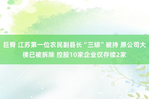 巨臀 江苏第一位农民副县长“三蟒”被持 原公司大楼已被拆除 控股10家企业仅存续2家