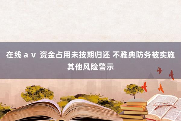 在线ａｖ 资金占用未按期归还 不雅典防务被实施其他风险警示