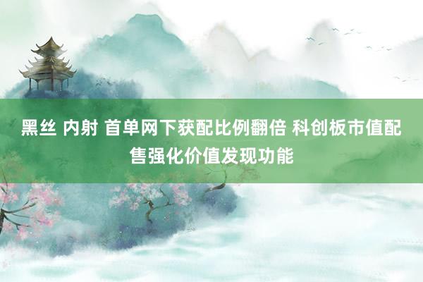 黑丝 内射 首单网下获配比例翻倍 科创板市值配售强化价值发现功能