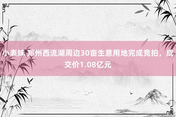 小表妹 郑州西流湖周边30亩生意用地完成竞拍，成交价1.08亿元