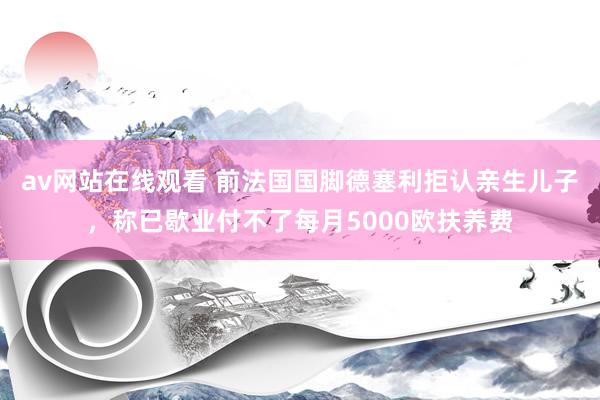 av网站在线观看 前法国国脚德塞利拒认亲生儿子，称已歇业付不了每月5000欧扶养费