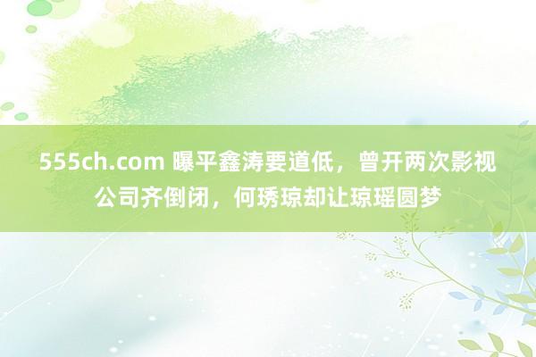 555ch.com 曝平鑫涛要道低，曾开两次影视公司齐倒闭，何琇琼却让琼瑶圆梦