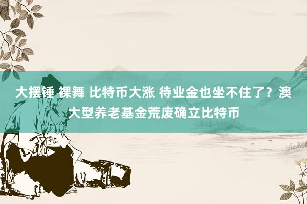 大摆锤 裸舞 比特币大涨 待业金也坐不住了？澳大型养老基金荒废确立比特币