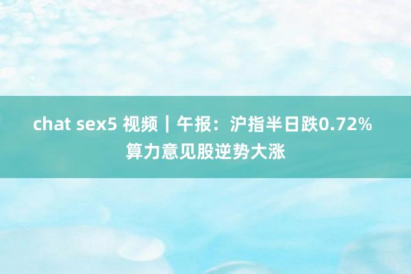 chat sex5 视频｜午报：沪指半日跌0.72% 算力意见股逆势大涨