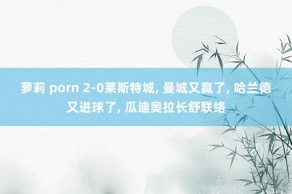 萝莉 porn 2-0莱斯特城， 曼城又赢了， 哈兰德又进球了， 瓜迪奥拉长舒联络