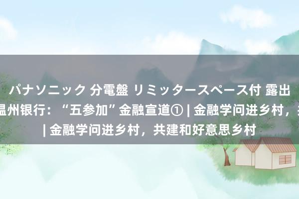 パナソニック 分電盤 リミッタースペース付 露出・半埋込両用形 温州银行：“五参加”金融宣道① | 金融学问进乡村，共建和好意思乡村