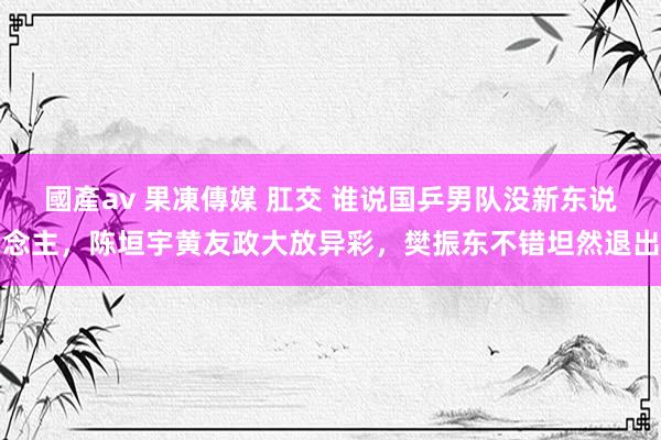 國產av 果凍傳媒 肛交 谁说国乒男队没新东说念主，陈垣宇黄友政大放异彩，樊振东不错坦然退出